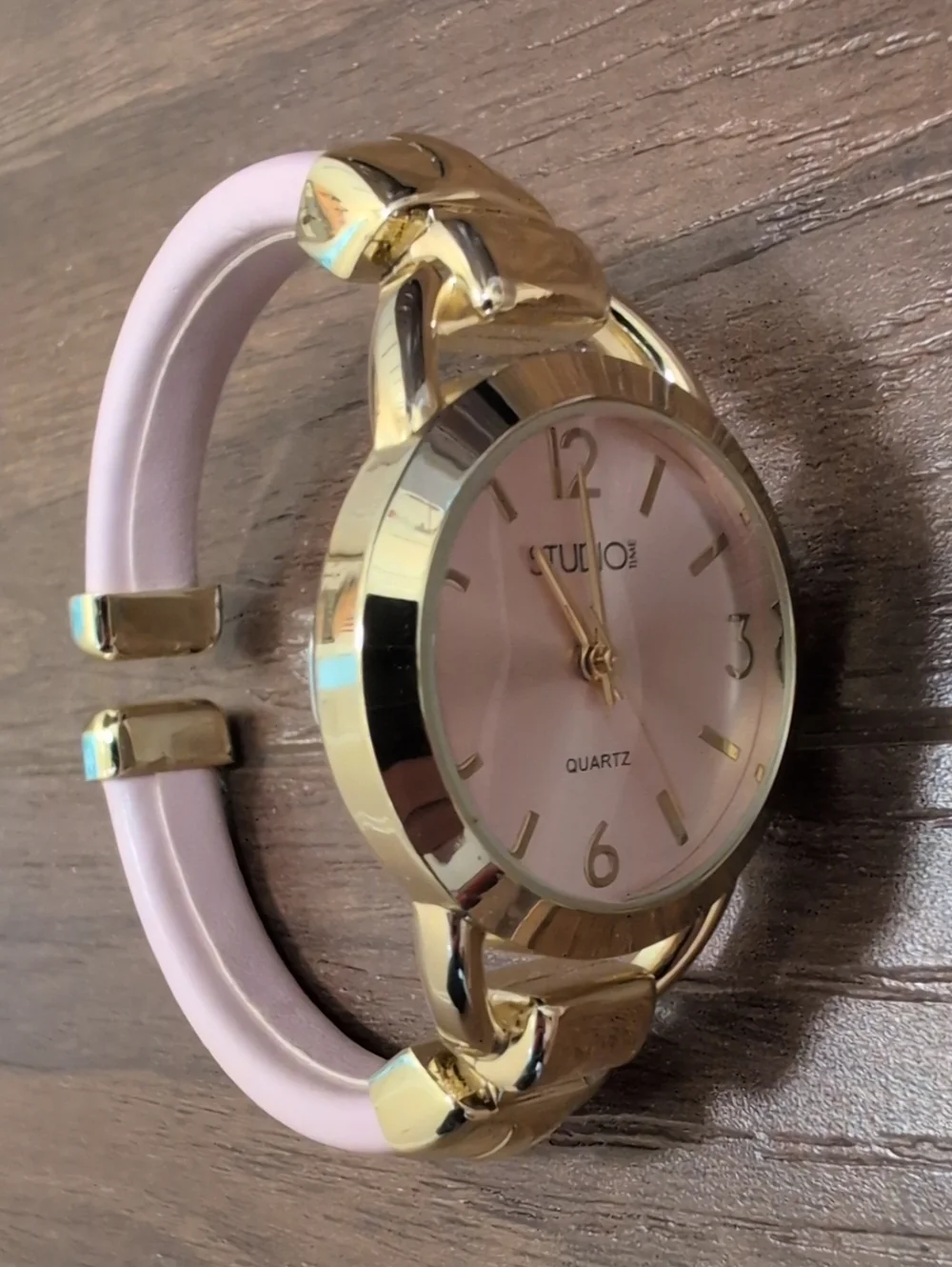 Gold-Tone Pink Dial Women's Watch